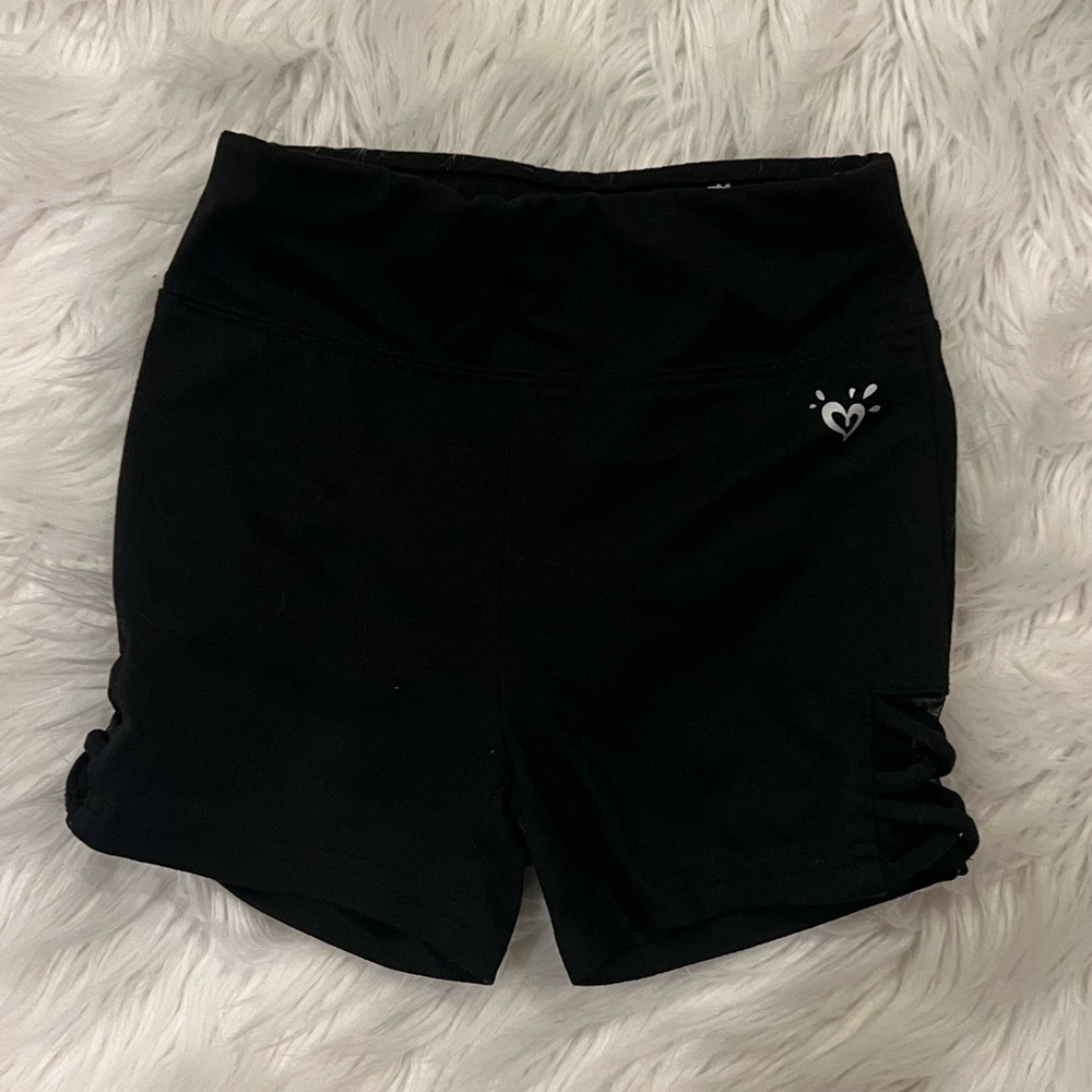 Justice athletic compression shorts; size 8 (girls)